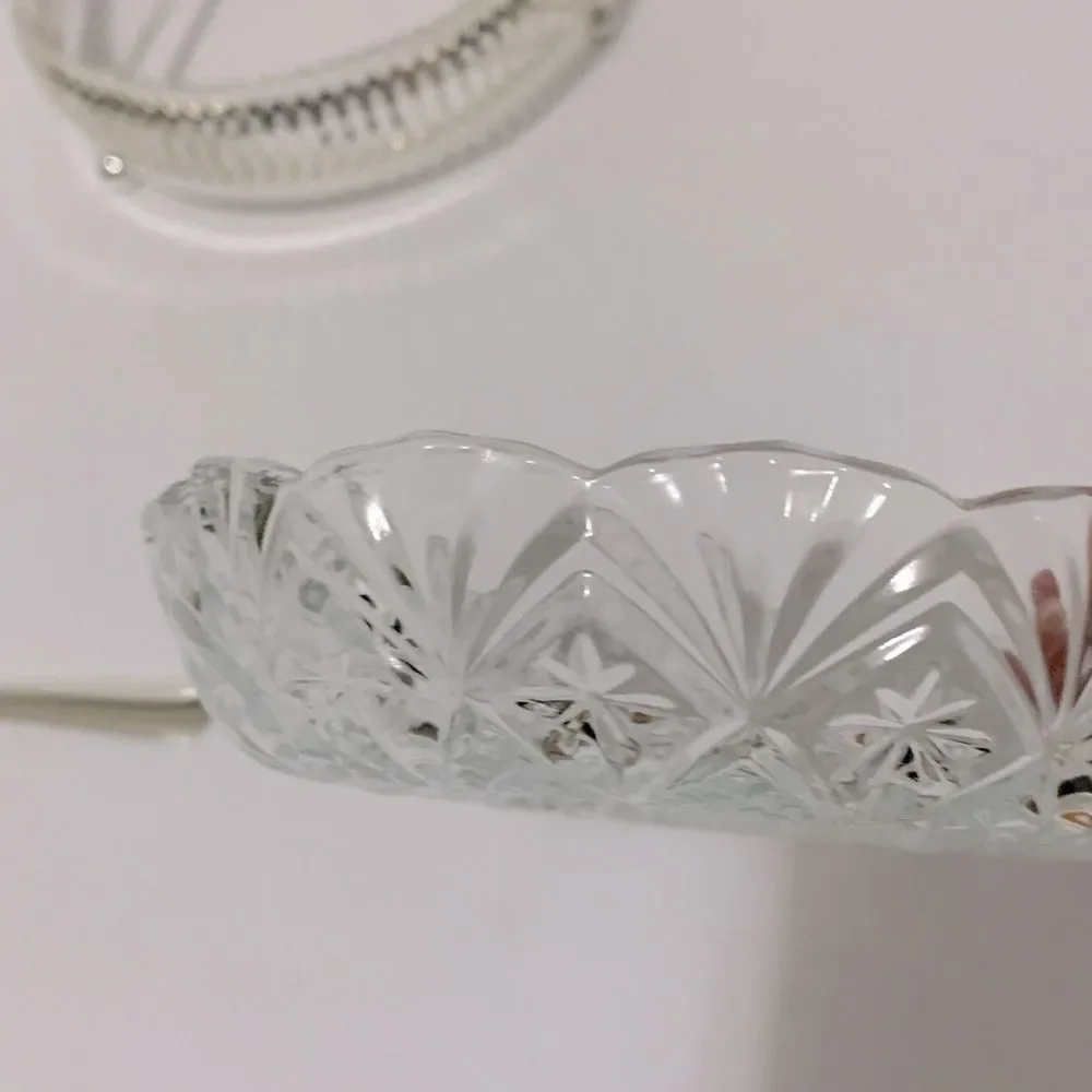 Silver Plated The Windsor Range Glass Bowl And Fork Set Mayfair London